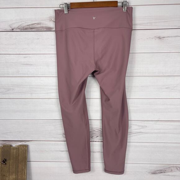 Old Navy Powersoft High Rise Leggings Go Dry Large Mauve - Picture 2 of 4